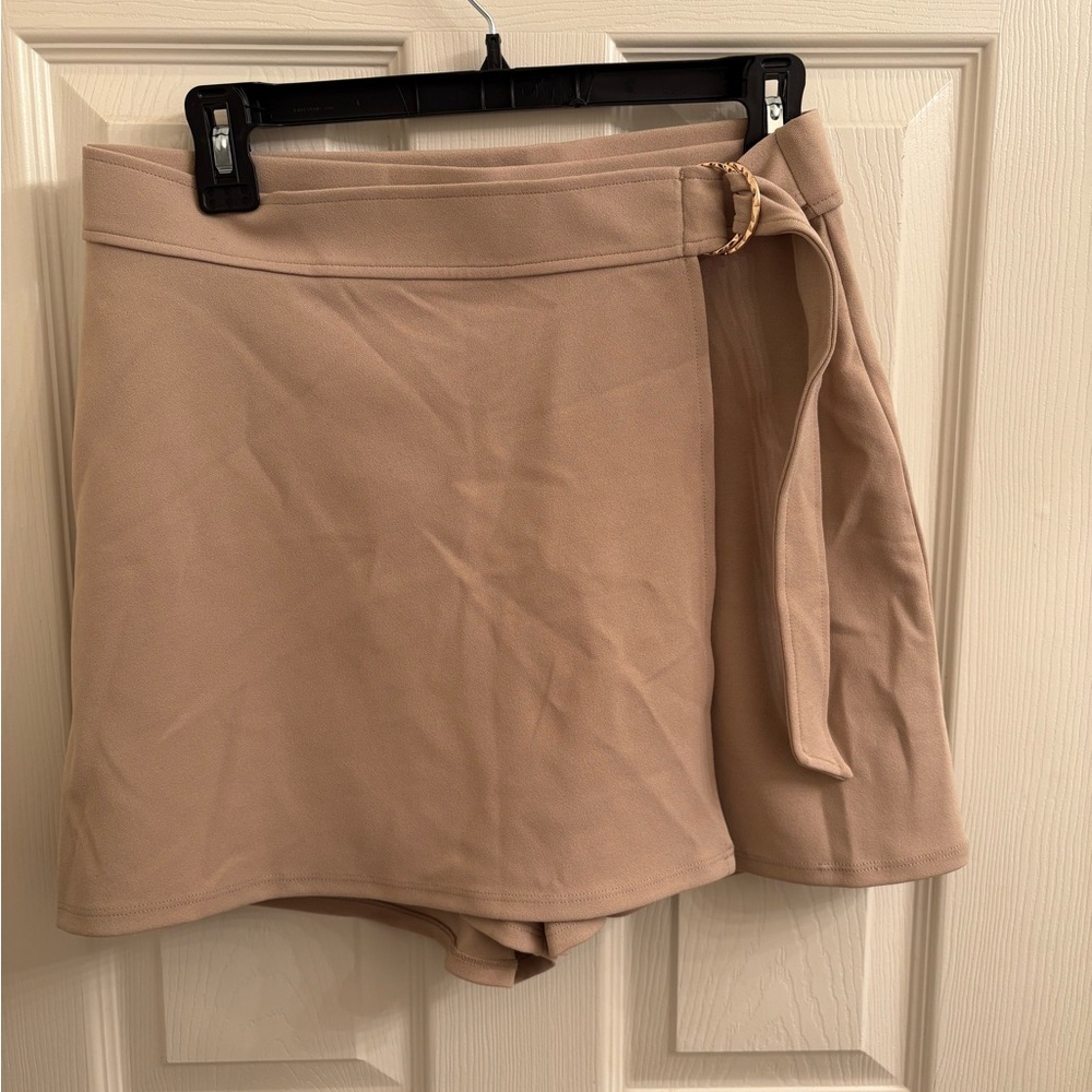 Hollister Tan Skorts with Asymmetrical Wrap Design
